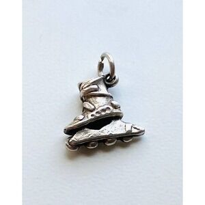 Vintage Sterling Silver Charm Roller skate Rollerblade 925 For Bracelet